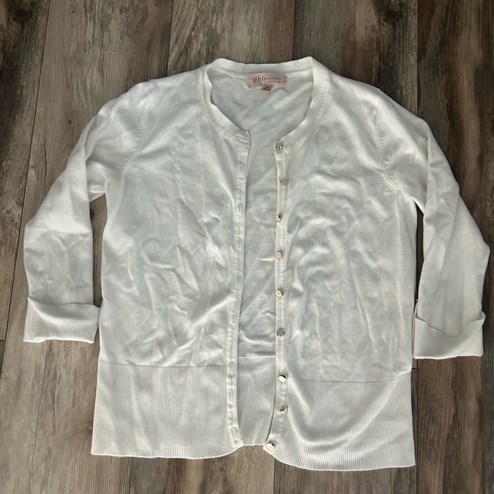 Philosophy Elegant White Knitwear cardigan